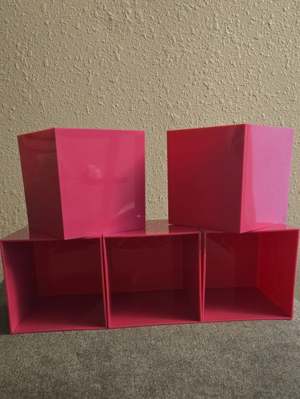 5pcs Hot Pink Cube Storage Set